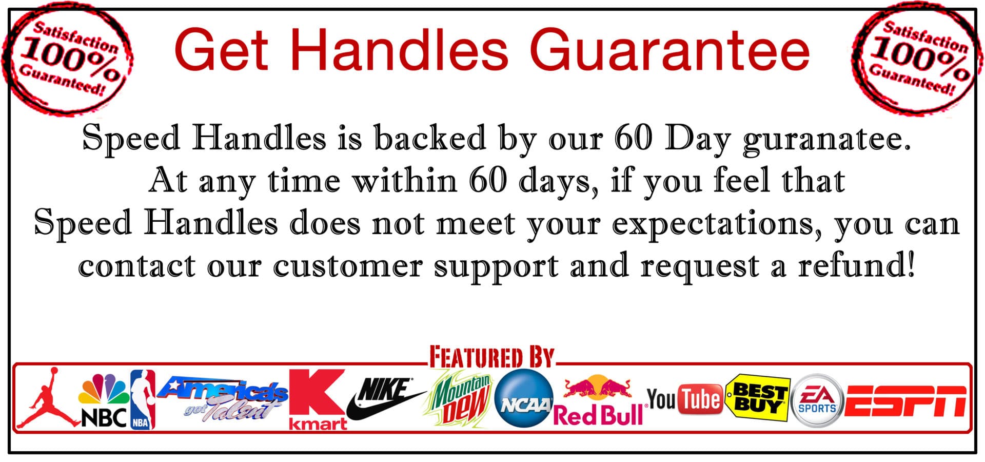 Speed Handles Sales Guarantee
